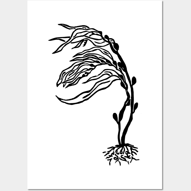 Hold Fast in Ocean Giant Kelp (Black Ink Version) Wall Art by LaForma